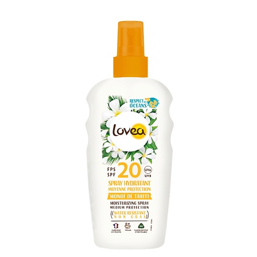 фото Lovea спрей для тела увлажняющий с spf 20 moisturizing spray medium protection