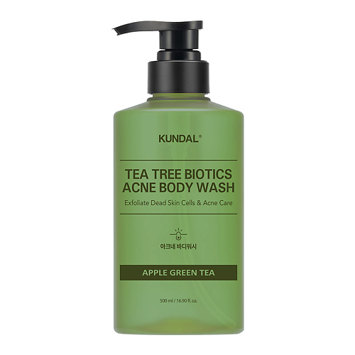 KUNDAL Гель для душа против акне Яблочный зеленый чай Tea Tree Biotics Acne Body Wash делекс акне форте гель от угрей туба 20мл