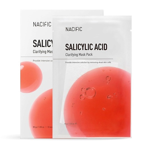NACIFIC Тканевая маска с кислотами Salicylic Acid Clarifying Mask Pack маска гоммаж sativa с фруктовыми кислотами 113 5 шт по 15 г