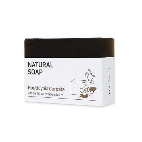 фото Pureforet мыло твёрдое с хауттюйнией сердцевидной natural soap houttuynia cordata