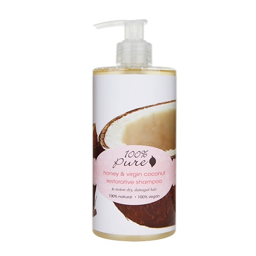 100% PURE Шампунь тонизирующий Мед и Молодой Кокос Honey & Virgin Coconut Restorative Shampoo virgin soil