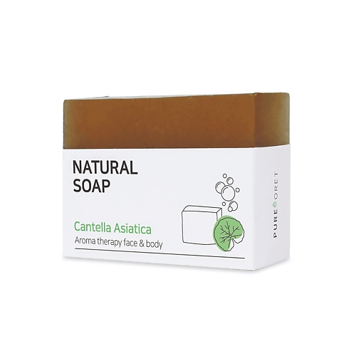 фото Pureforet мыло твёрдое с центеллой азиатской natural soap centella asiatica