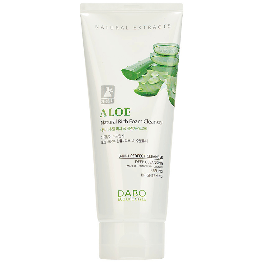 фото Dabo пенка для умывания c экстрактом алоэ aloe natural rich foam cleanser