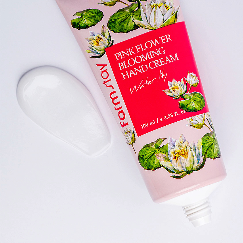 фото Farmstay крем для рук с экстрактом водяной лилии water lily pink flower blooming hand cream