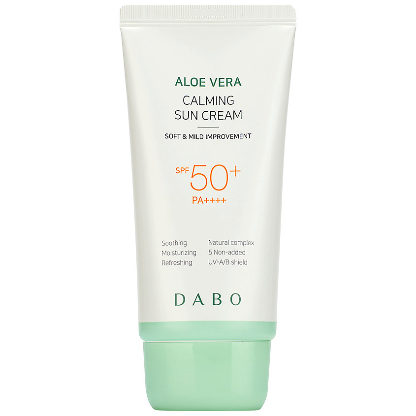 фото Dabo крем для лица солнцезащитный успокаивающий с алоэ вера spf50+ pa+++ aloe vera calming sun cream