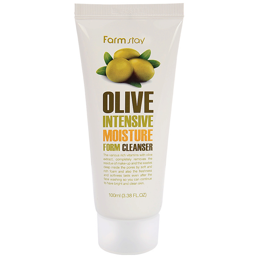 фото Farmstay пенка для умывания очищающая увлажняющая с экстрактом оливы olive intensive moisture form cleanser