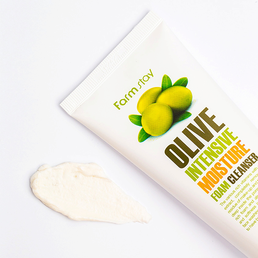 фото Farmstay пенка для умывания очищающая увлажняющая с экстрактом оливы olive intensive moisture form cleanser