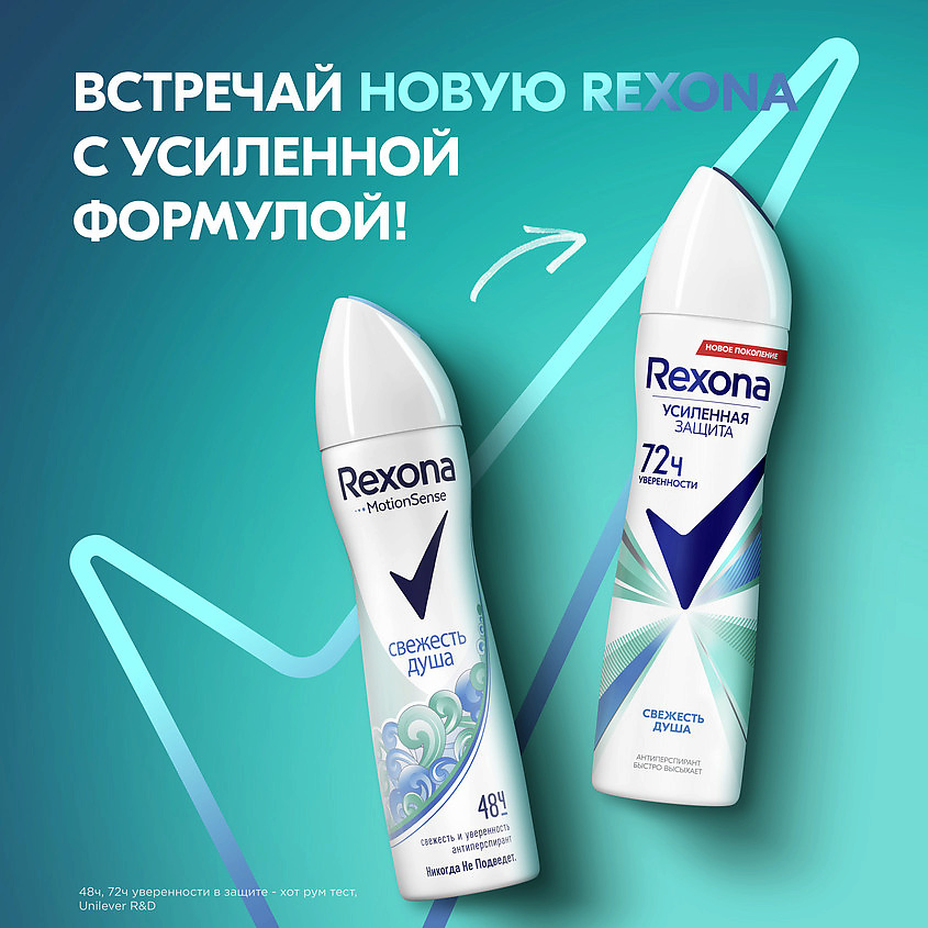 фото Rexona дезодорант-антиперспирант спрей усиленная защита свежесть душа