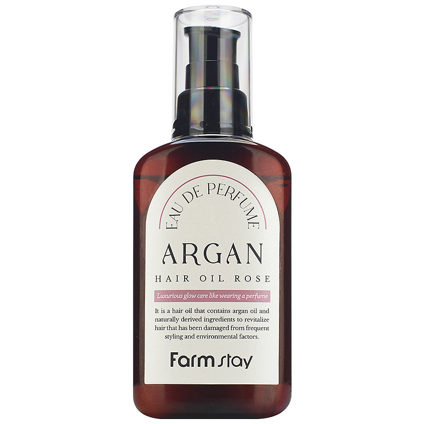 фото Farmstay масло для волос аргановое с ароматом розы agran hair oil rose