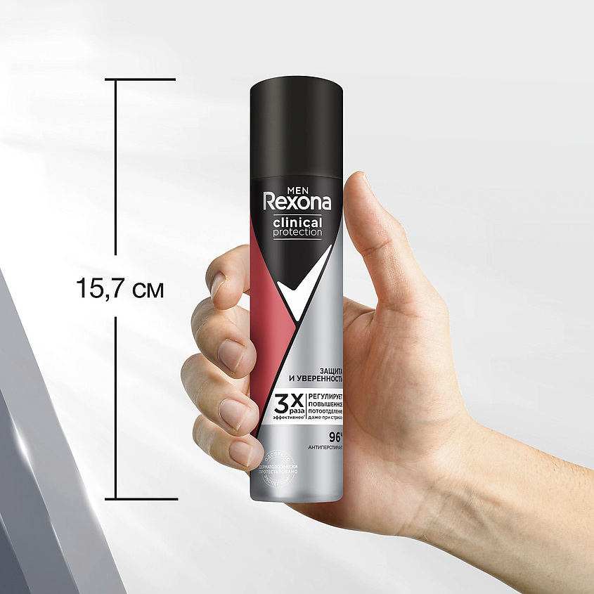 фото Rexona дезодорант-антиперспирант аэрозоль защита и уверенность clinical protection men