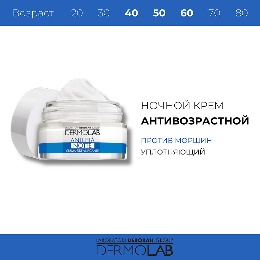 фото Deborah крем ночной против морщин уплотняющий dermolab re-densifying anti-aging night cream