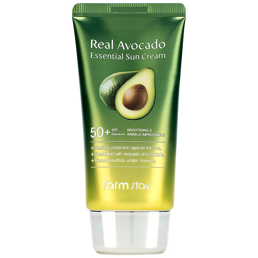 фото Farmstay крем для лица солнцезащитный с экстрактом авокадо real avocado essential sun cream