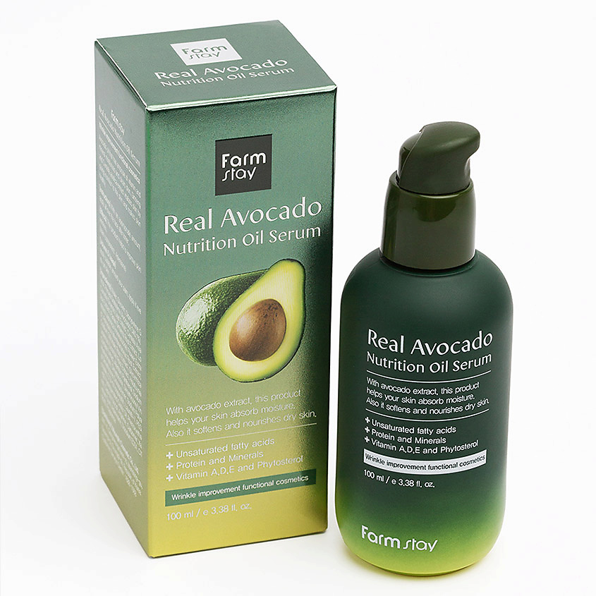 фото Farmstay сыворотка для лица питательная с маслом авокадо real avocado nutrition oil serum