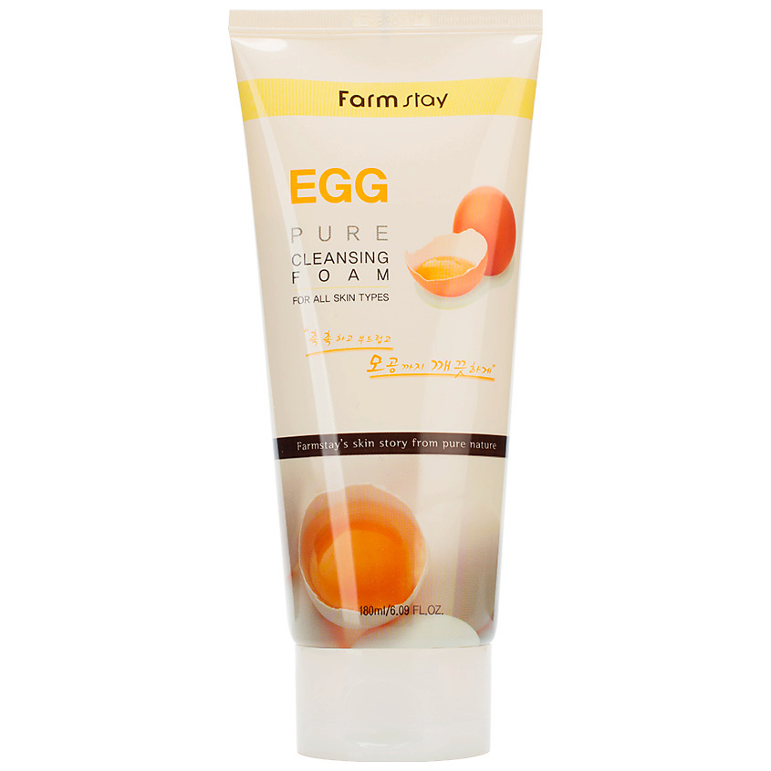 фото Farmstay пенка для умывания очищающая с яичным экстрактом egg pure cleansing foam