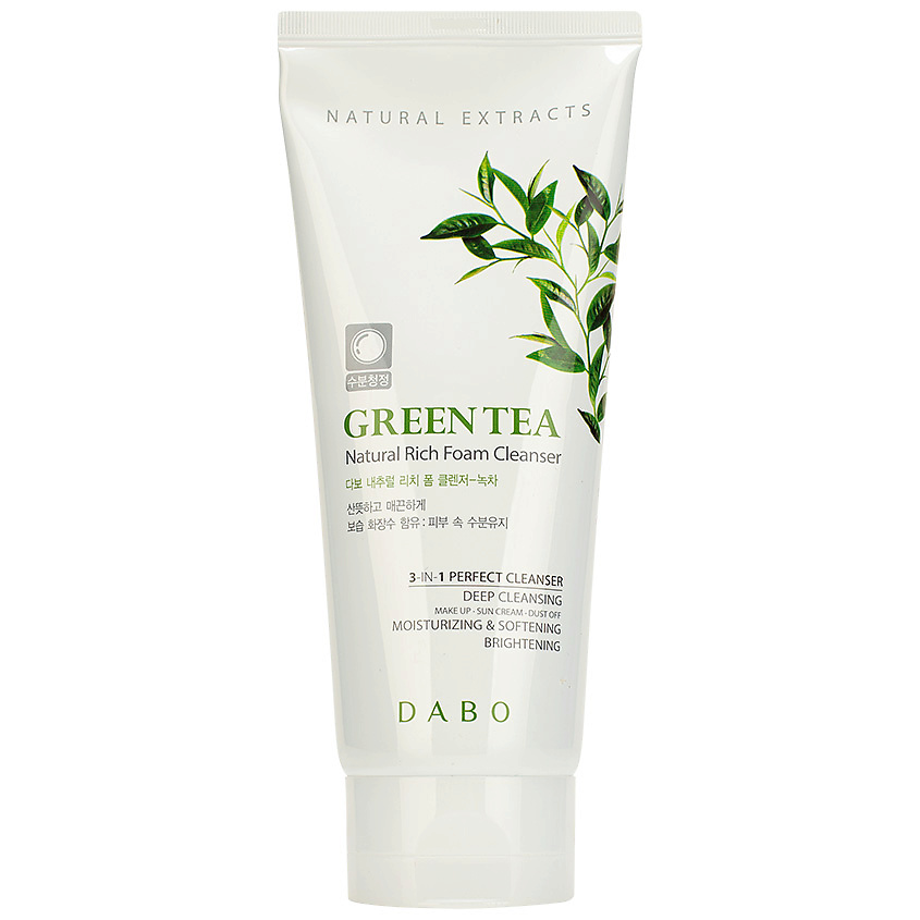 фото Dabo пенка для умывания c экстрактом зеленого чая green tea natural rich foam cleanser