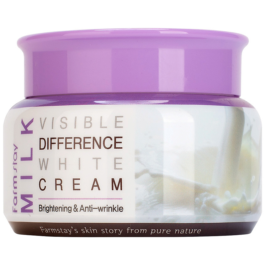 фото Farmstay крем для лица увлажняющий с протеинами молока milk visible difference white cream