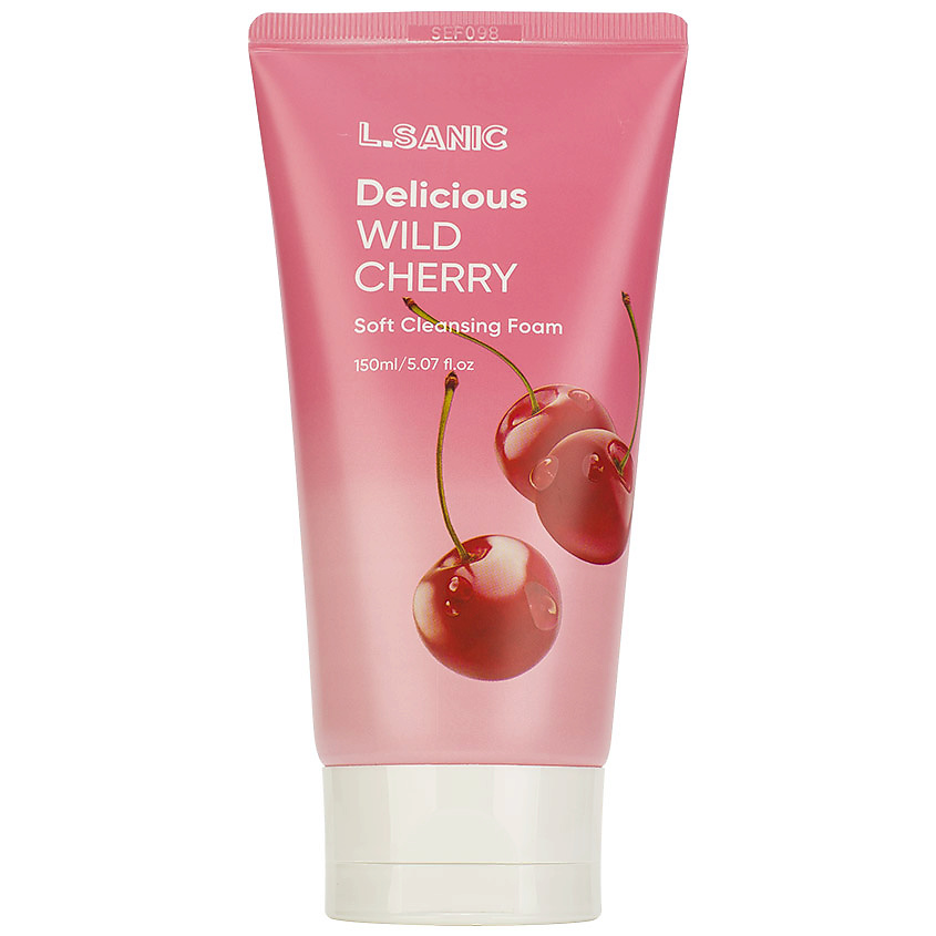 фото Lsanic пенка для умывания очищающая с экстрактом дикой вишни delicious wild cherry soft cleansing foam