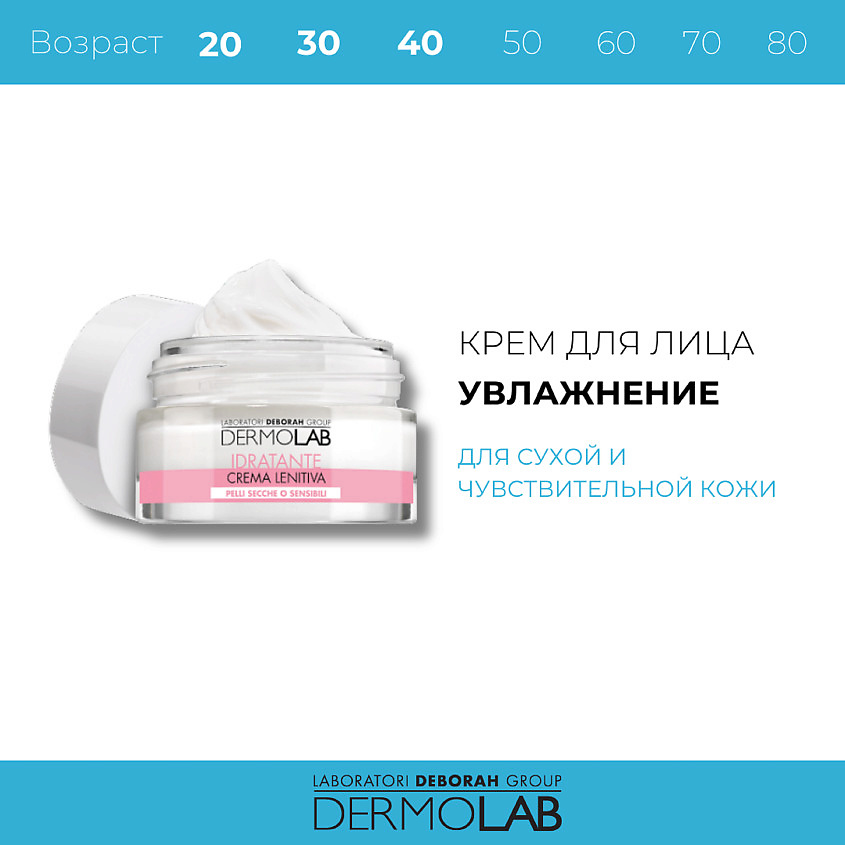 фото Deborah крем для лица защитный для сухой и чувствительной кожи dermolab protective hydrating cream spf15