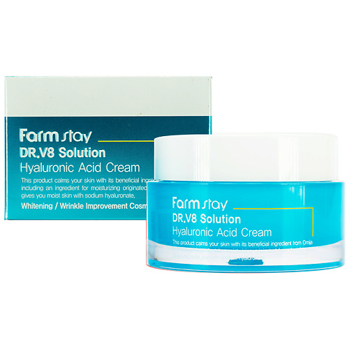 фото Farmstay крем для лица с гиалуроновой кислотой dr.v8 solution hyaluronic acid cream