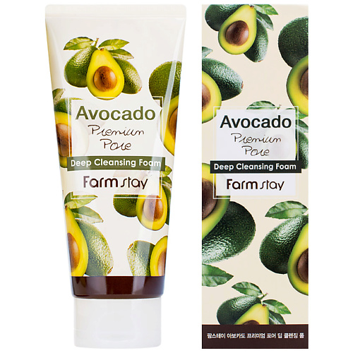 фото Farmstay пенка для умывания очищающая с экстрактом авокадо avocado premium pore deep cleansing foam