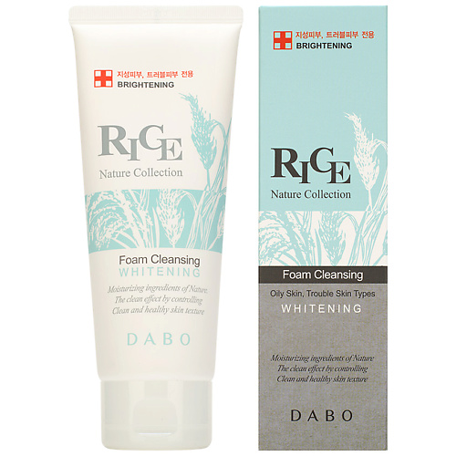 фото Dabo пенка для умывания с экстрактом риса rice nature collection foam cleansing whitening