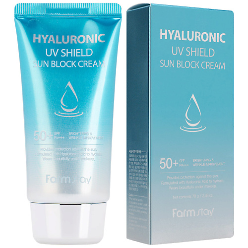 фото Farmstay крем для лица солнцезащитный с гиалуроновой кислотой spf50+/pa+++ hyaluronic uv shield sun block cream