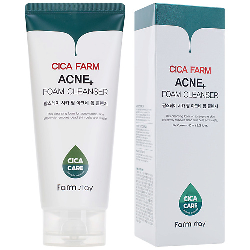 фото Farmstay пенка для умывания очищающая с центеллой азиатской cica farm acne foam cleanser