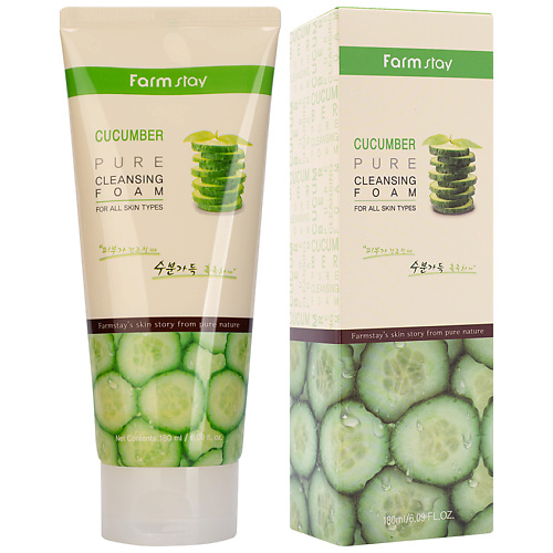 фото Farmstay пенка для умывания очищающая с экстрактом огурца cucumber pure cleansing foam