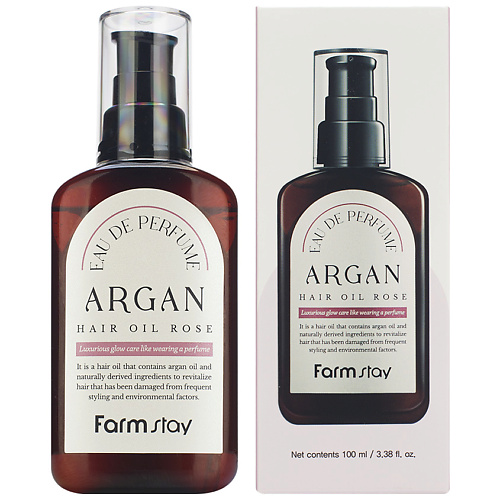 фото Farmstay масло для волос аргановое с ароматом розы agran hair oil rose