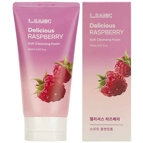 фото Lsanic пенка для умывания очищающая с экстрактом малины delicious raspberry soft cleansing foam