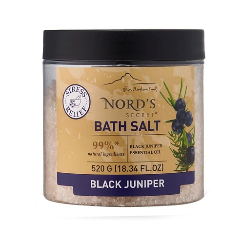 NORD'S SECRET Соль для ванн Anti-stress с Эфирным Маслом Черный Можжевельник sensoterapia соль для ванн успокаивающая lavender anti stress