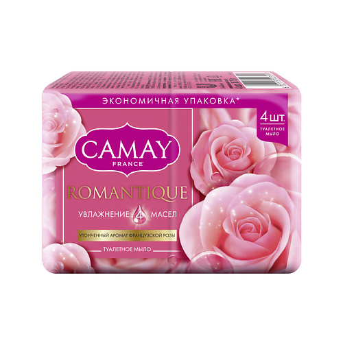 Мыло твердое CAMAY Мыло твердое парфюмированное мультипак с ароматом французской розы Romantique