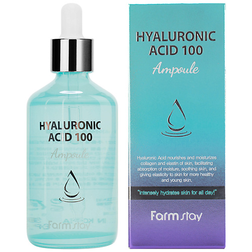 фото Farmstay сыворотка для лица ампульная с гиалуроновой кислотой hyaluronic acid 100 ampoule