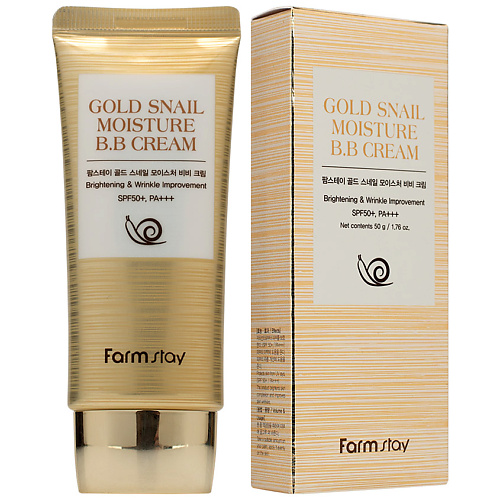 фото Farmstay bb крем увлажняющий с муцином улитки spf 50+ / pa+++ gold snail moisture bb cream