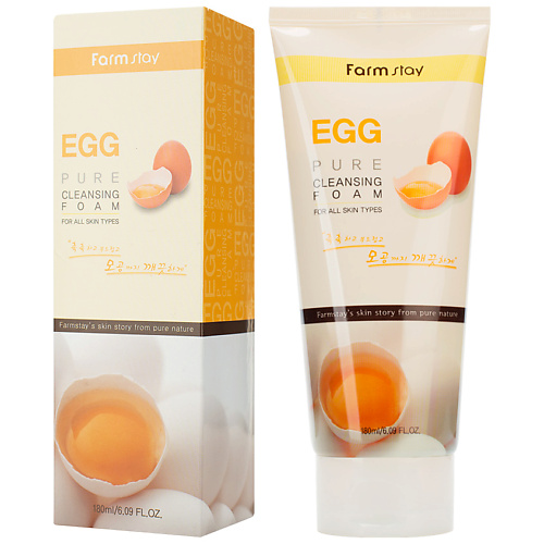 фото Farmstay пенка для умывания очищающая с яичным экстрактом egg pure cleansing foam