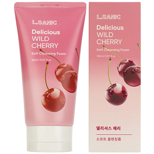 фото Lsanic пенка для умывания очищающая с экстрактом дикой вишни delicious wild cherry soft cleansing foam