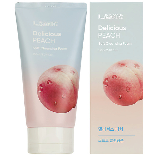 фото Lsanic пенка для умывания очищающая с экстрактом персика delicious peach soft cleansing foam