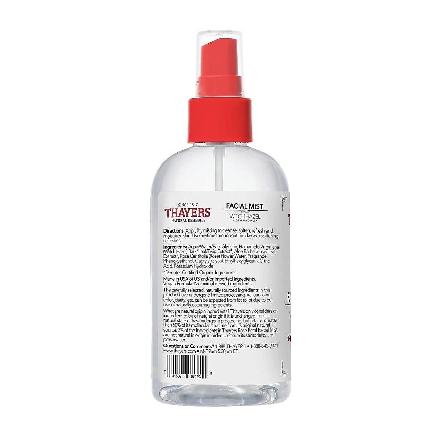 фото Thayers мист для лица без спирта с гамамелисом и лепестком розы witch hazel rose petal facial mist