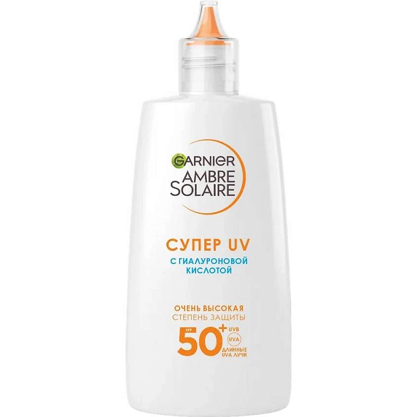 фото Garnier солнцезащитный флюид для лица с гиалуроновой кислотой spf 50+ ambre solaire