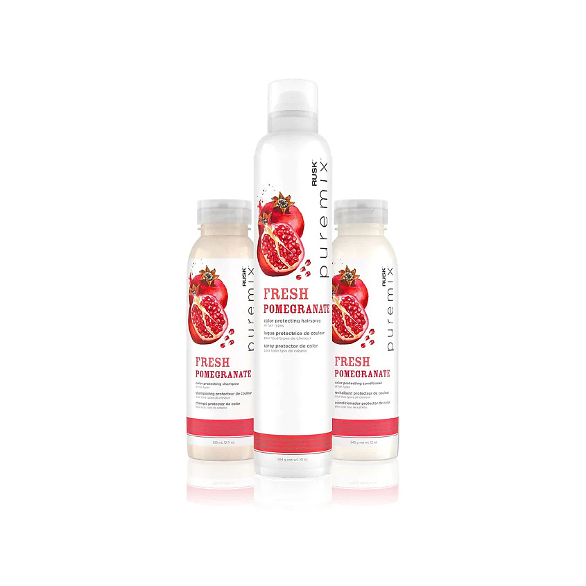 фото Rusk шампунь для защиты цвета с гранатом puremix fresh pomegranate color protecting shampoo