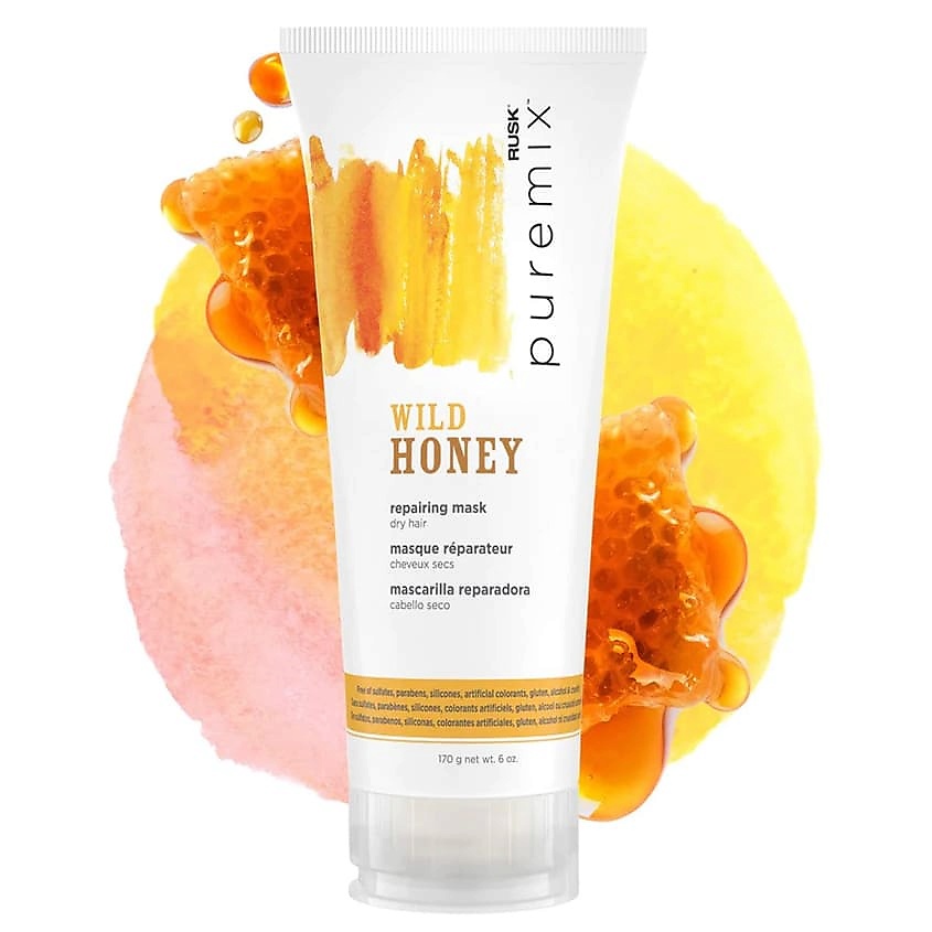 фото Rusk восстанавливающая маска с диким медом для сухих волос puremix wild honey repairing mask - dry hair