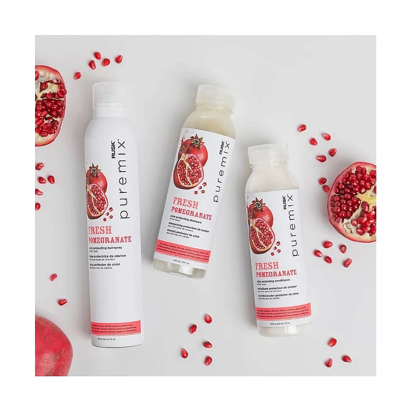 фото Rusk шампунь для защиты цвета с гранатом puremix fresh pomegranate color protecting shampoo