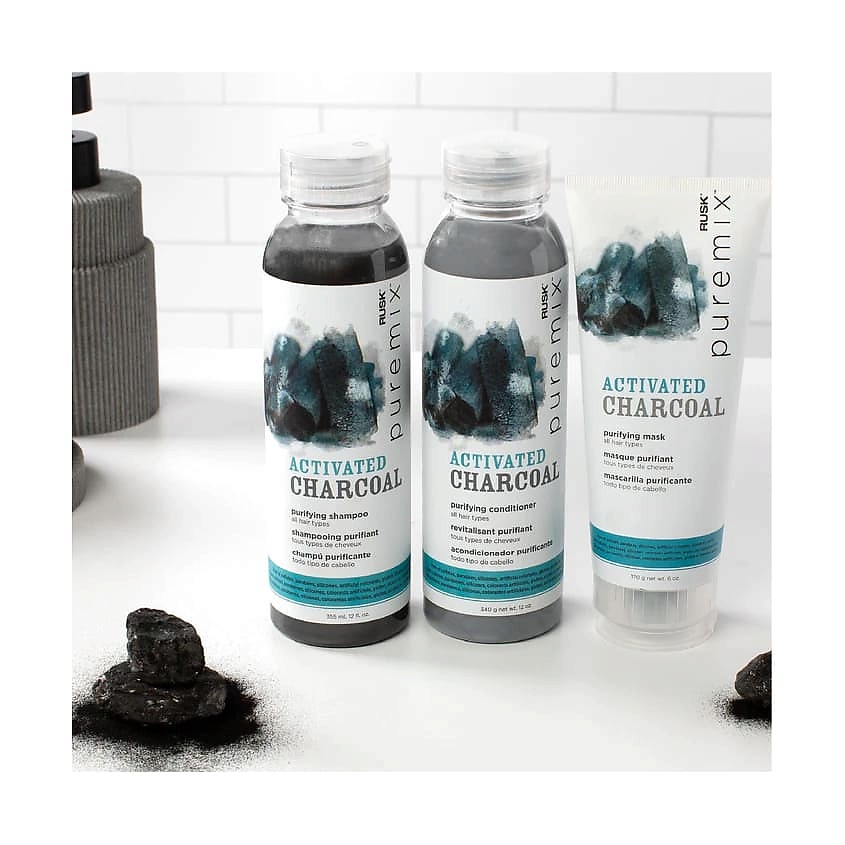 фото Rusk кондиционер для волос с активированным углем puremix activated charcoal purifying conditioner