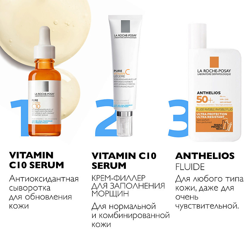 LA ROCHE-POSAY Vitamin C10 Антиоксидантная сыворотка для лица с витамином С и салициловой кислотой для обновления кожи, фото 4