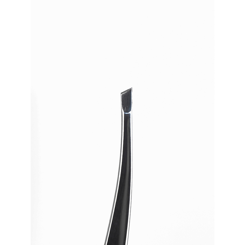 TRUYU Пинцет эргономичный в форме пера со скошенными кончиками, хромированное покрытие TUU000038 - фото 4