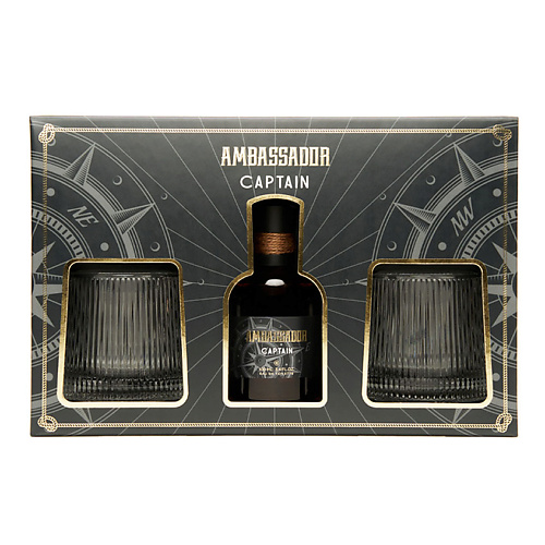 AMBASSADOR Парфюмерный набор с бокалами Captain ambassador rum bottle 100