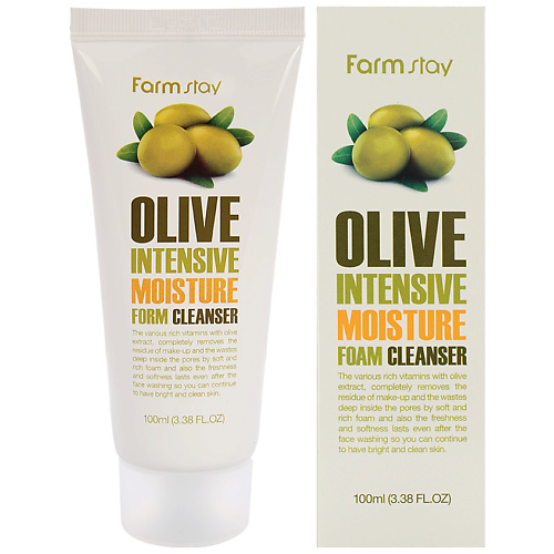 фото Farmstay пенка для умывания очищающая увлажняющая с экстрактом оливы olive intensive moisture form cleanser