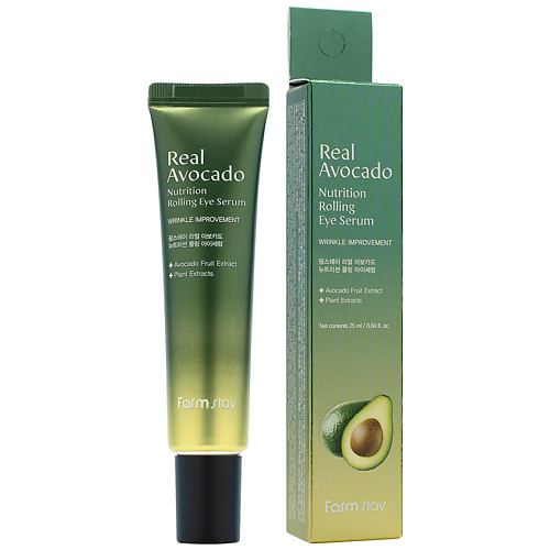 фото Farmstay сыворотка-роллер для кожи вокруг глаз с экстрактом авокадо real avocado nutrition rolling eye cream