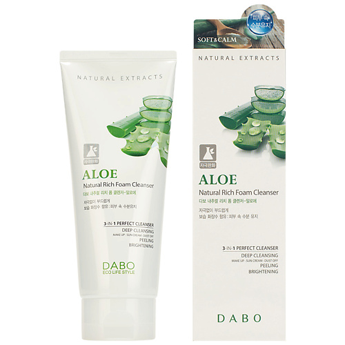 фото Dabo пенка для умывания c экстрактом алоэ aloe natural rich foam cleanser