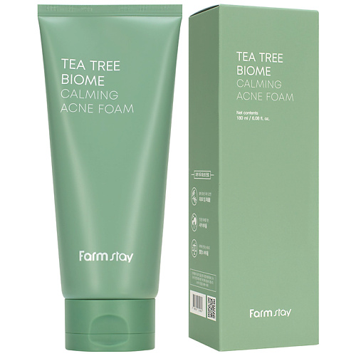 фото Farmstay пенка для умывания успокаивающая для проблемной кожи tea tree biome calming acne foam